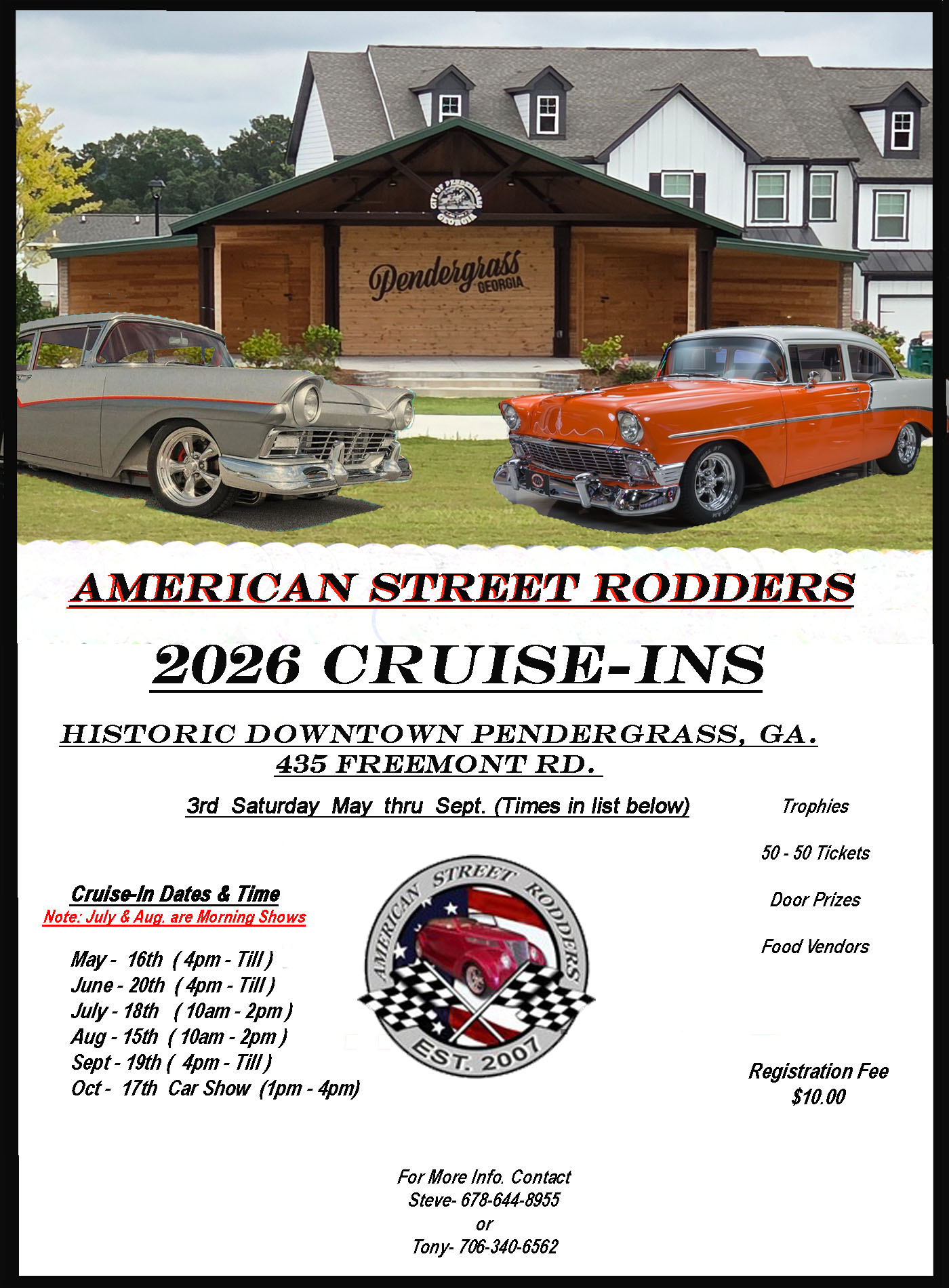 2026 American Street Rodders Cruise-Ins