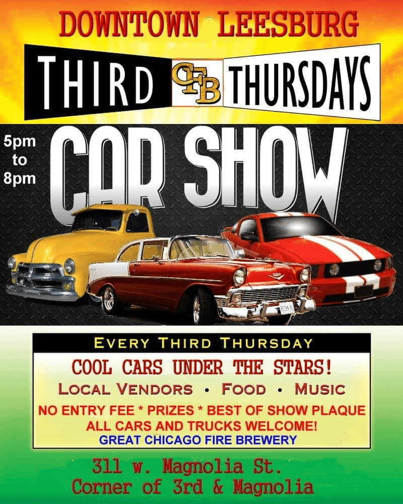 Downtown Leesburg Third Thursdays Car Show