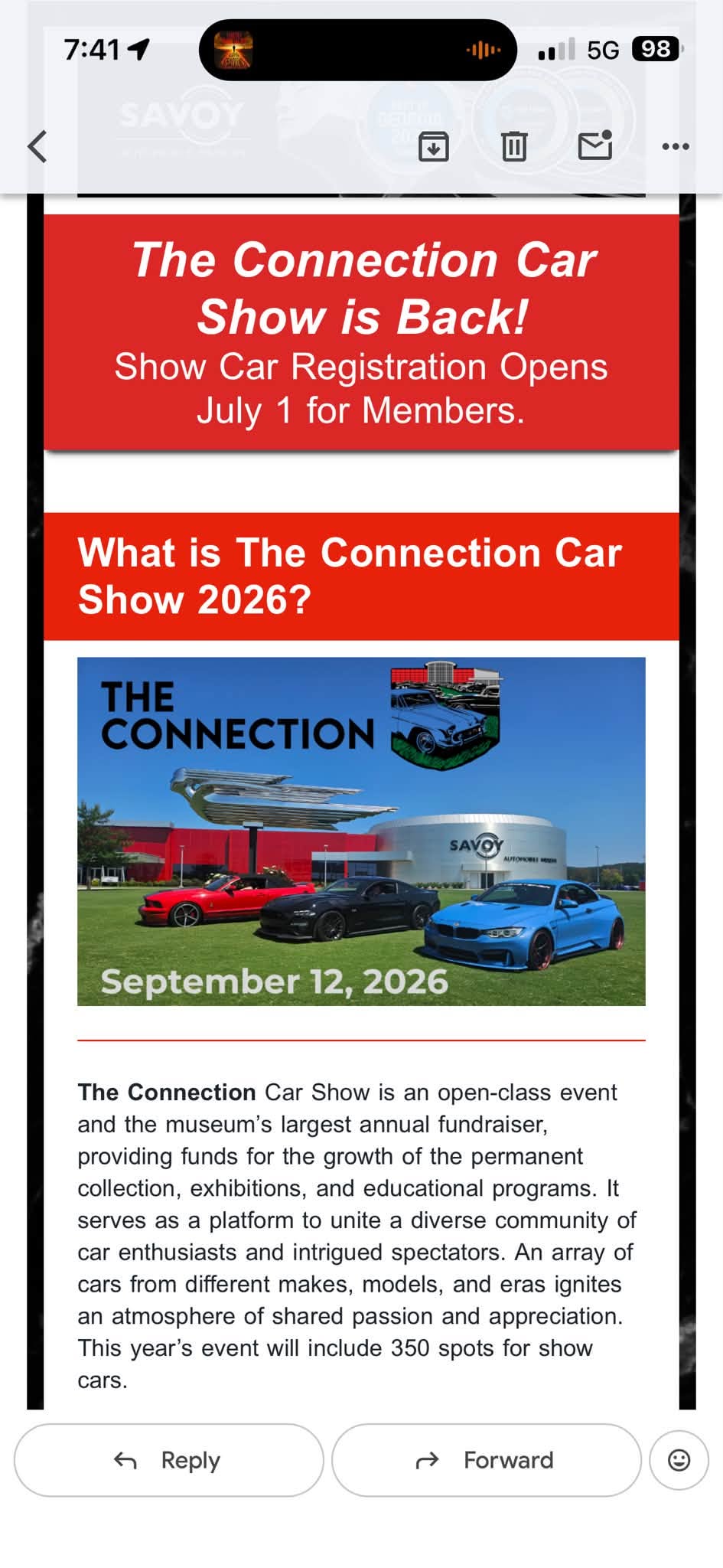 Savoy Automobile Museum the Connection Car Show