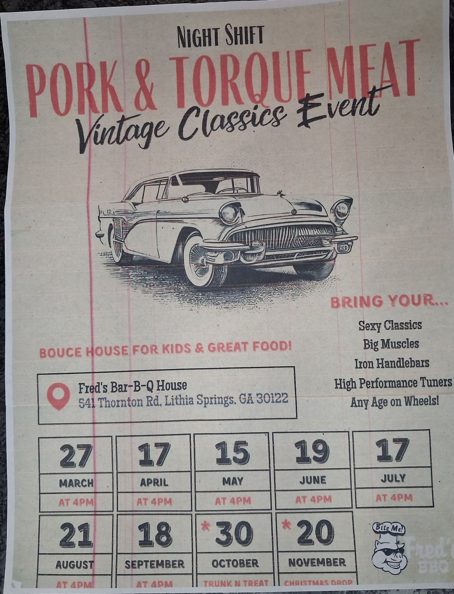 Fredβs Bar-B-Q House Night Shift Pork & Torque Meet