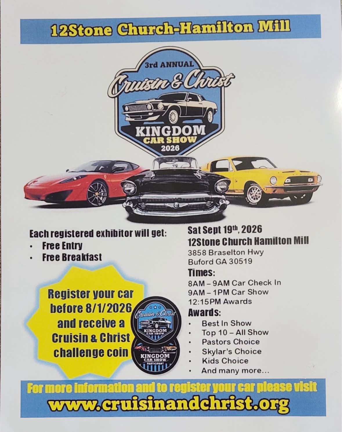 3rd Annual Cruisin & Christ Kingdom Car Show