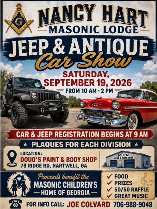Nancy Hart Masonic Lodge Jeep & Antique Car Show